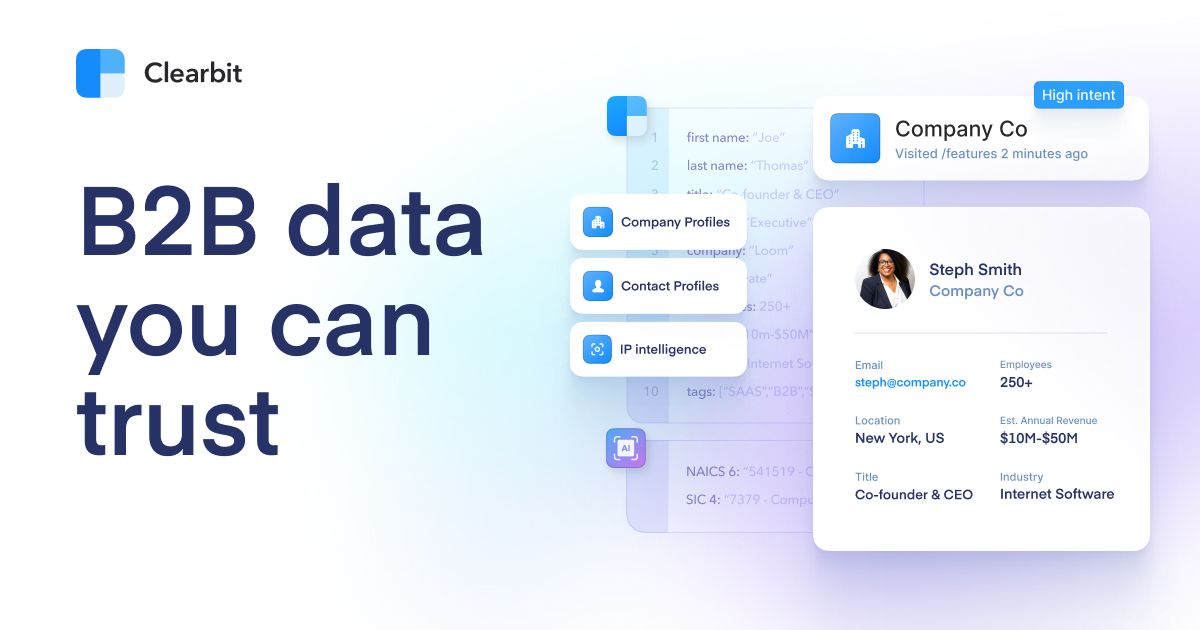 Clearbit website social-share preview image