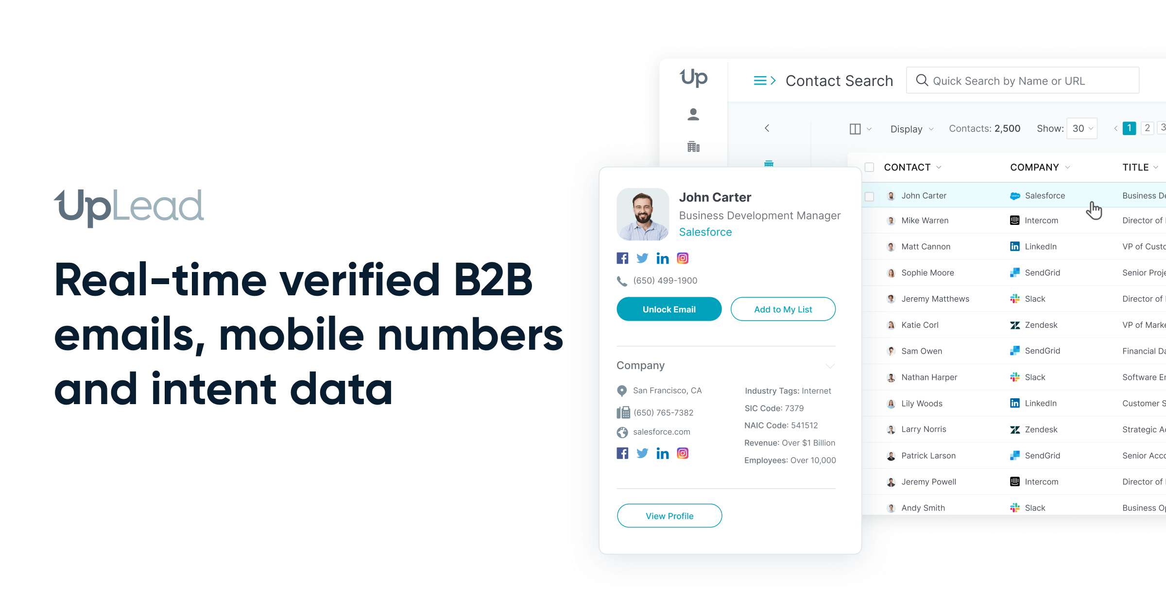 UpLead website social-share preview image