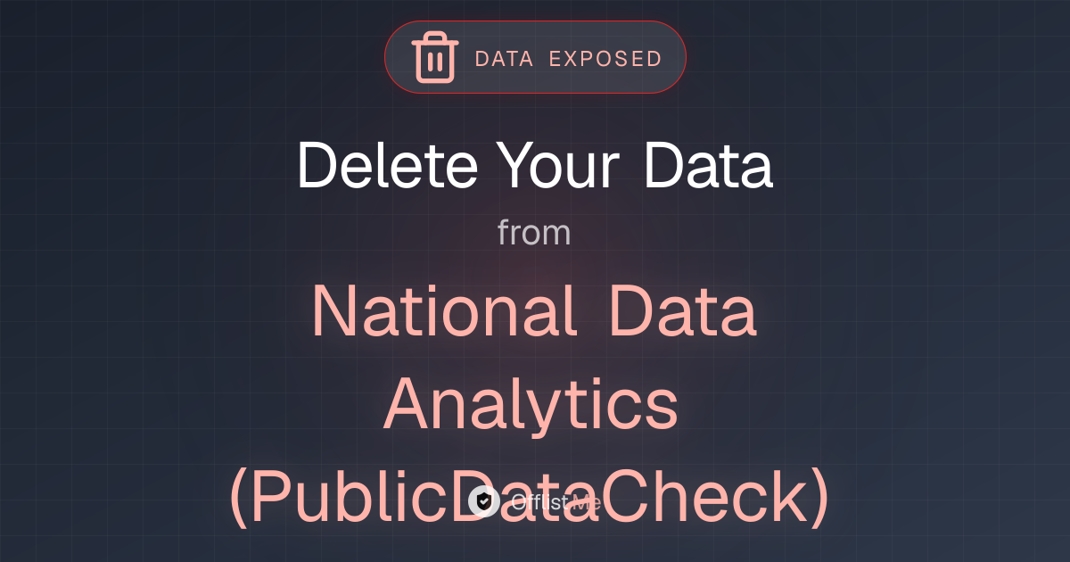 How to remove your data from National Data Analytics (PublicDataCheck)