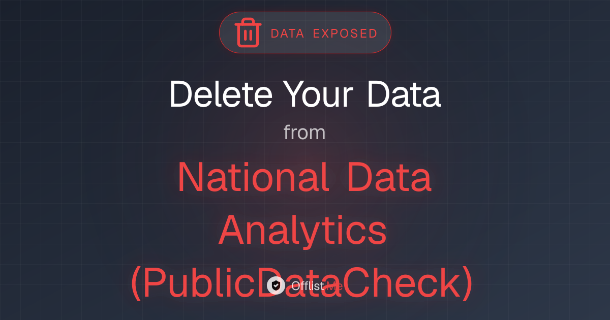 How to remove your data from National Data Analytics (PublicDataCheck)